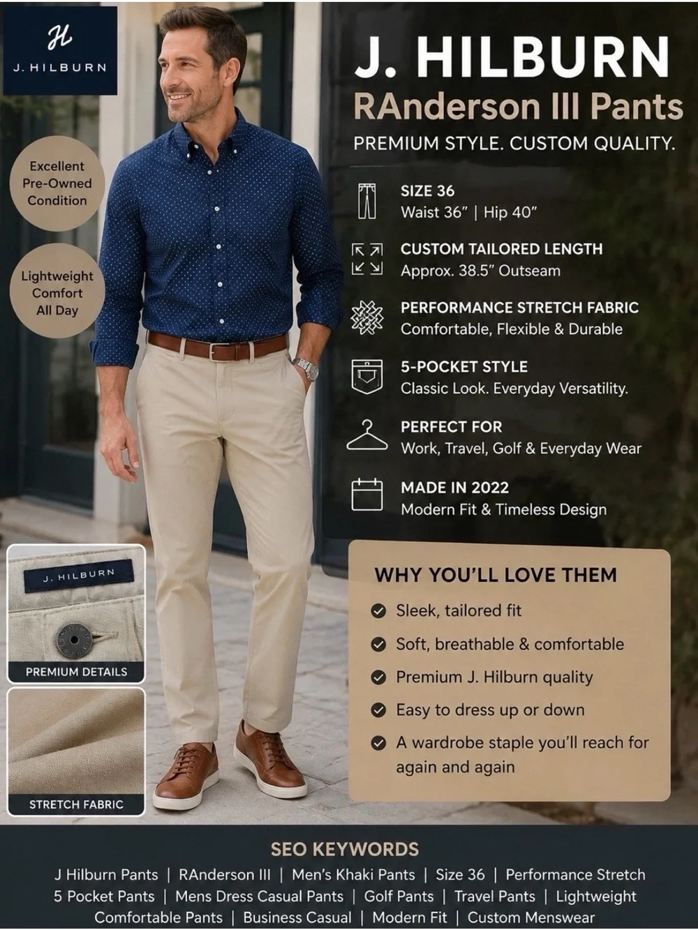 J. Hilburn RAnderson III Performance Pants - Picture 1 of 3